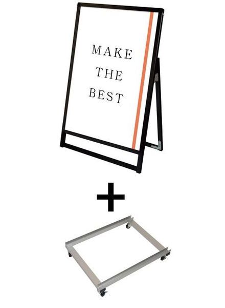 常磐精工 ポスタースタンド ブラックバリウススタンド看板 A1ロウ片面 アームキャスターセット BVASKAC-A1LK-KSET|【店舗用品】