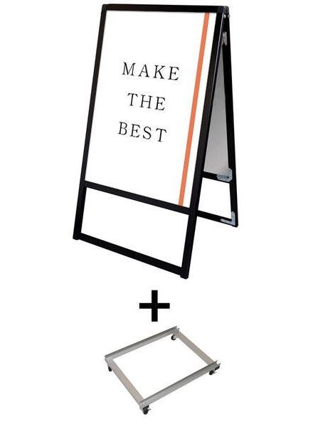 常磐精工 ポスタースタンド ブラックバリウススタンド看板 A2両面 アームキャスターセット BVASKAC-A2R-KSET|【店舗用品】