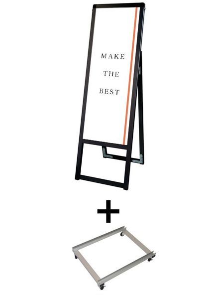 常磐精工 ポスタースタンド ブラックバリウススタンド看板 A3縦縦片面 アームキャスターセット BVASKAC-A3TTK-KSET|【店舗用品】