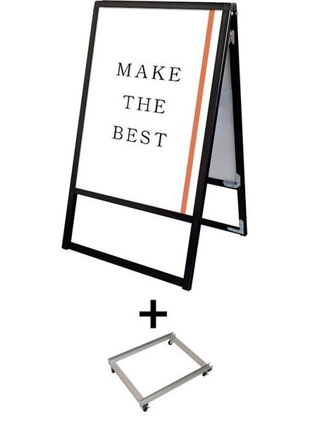 常磐精工 ポスタースタンド ブラックバリウススタンド看板 B1両面 アームキャスターセット BVASKAC-B1R-KSET|【店舗用品】