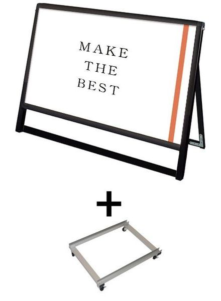 常磐精工 ポスタースタンド ブラックバリウススタンド看板 B1横ロウ片面 アームキャスターセット BVASKAC-B1YLK-KSET|【店舗用品】