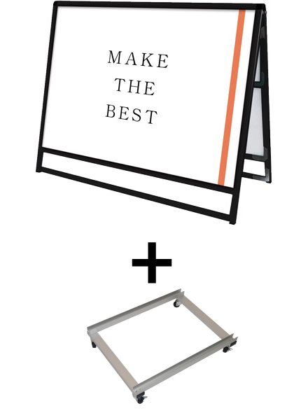 常磐精工 ポスタースタンド ブラックバリウススタンド看板 B1横ロウ両面 アームキャスターセット BVASKAC-B1YLR-KSET|【店舗用品】