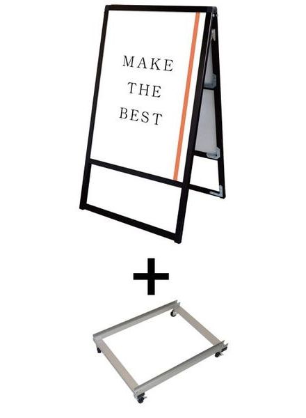 常磐精工 ポスタースタンド ブラックバリウススタンド看板 B2両面 アームキャスターセット BVASKAC-B2R-KSET|【店舗用品】