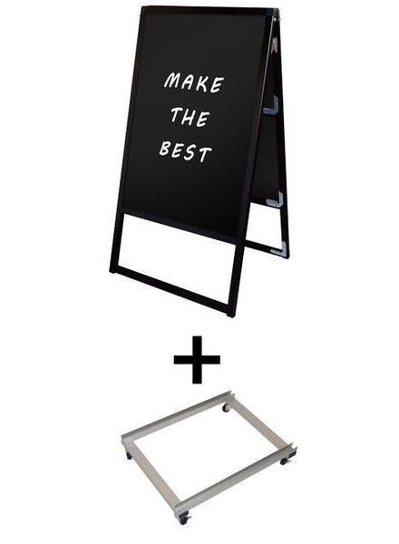 常磐精工 マーカースタンド ブラックバリウススタンド看板 ブラックボード A1両面 アームキャスターセット BVASKBB-A1R-KSET|【店舗用品】