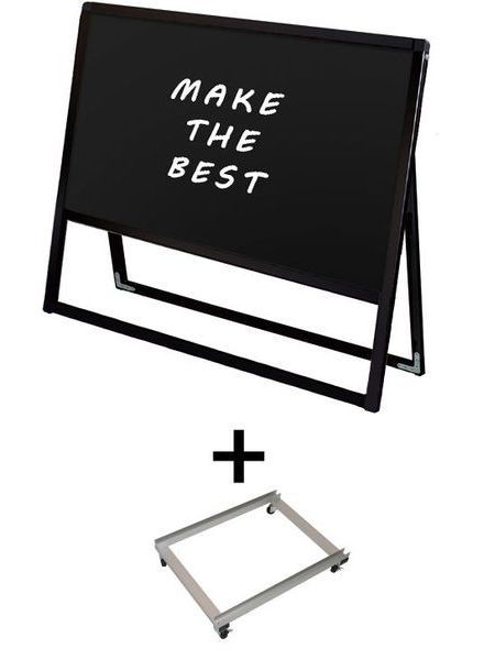 常磐精工 マーカースタンド ブラックバリウススタンド看板 ブラックボード A1横片面 アームキャスターセット BVASKBB-A1YK-KSET|【店舗用品】