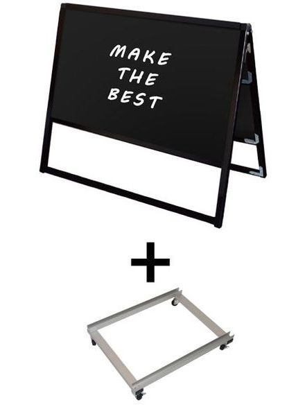 常磐精工 マーカースタンド ブラックバリウススタンド看板 ブラックボード A1横両面 アームキャスターセット BVASKBB-A1YR-KSET|【店舗用品】
