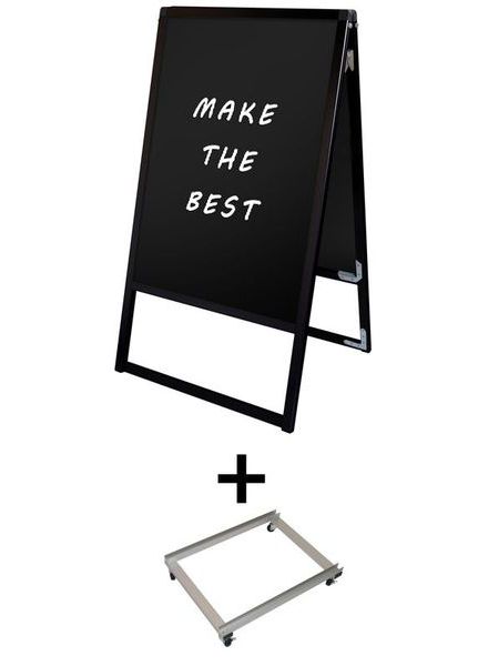 常磐精工 マーカースタンド ブラックバリウススタンド看板 ブラックボード A2両面 アームキャスターセット BVASKBB-A2R-KSET|【店舗用品】
