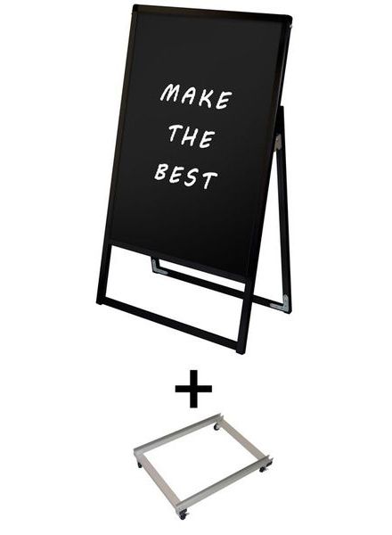 常磐精工 マーカースタンド ブラックバリウススタンド看板 ブラックボード B1片面 アームキャスターセット BVASKBB-B1K-KSET|【店舗用品】