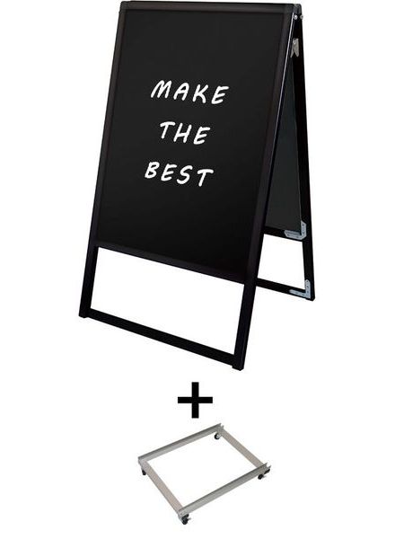 常磐精工 マーカースタンド ブラックバリウススタンド看板 ブラックボード B1両面 アームキャスターセット BVASKBB-B1R-KSET|【店舗用品】