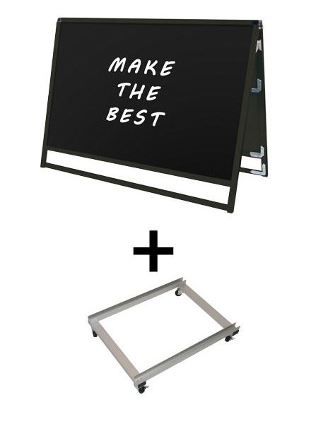 常磐精工 マーカースタンド ブラックバリウススタンド看板 ブラックボード B1横ロウ両面 アームキャスターセット BVASKBB-B1YLR-KSET|【店舗用品】