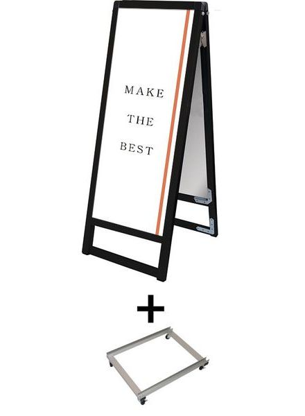 常磐精工 ポスタースタンド ブラックバリウススタンド看板 A3縦縦ロウ両面 アームキャスターセット BVASKAC-A3TTLR-KSET|【店舗用品】