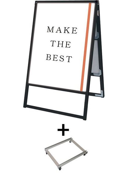 常磐精工 ポスタースタンド ブラックバリウススタンド看板LED A2両面 アームキャスターセット BVASKLED-A2R-KSET|【店舗用品】