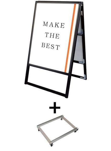 常磐精工 ポスタースタンド ブラックバリウススタンド看板LED B1両面 アームキャスターセット BVASKLED-B1R-KSET|【店舗用品】