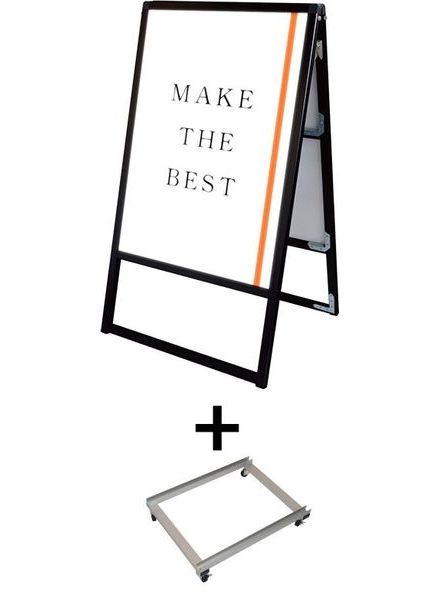 常磐精工 ポスタースタンド ブラックバリウススタンド看板LED B2両面 アームキャスターセット BVASKLED-B2R-KSET|【店舗用品】