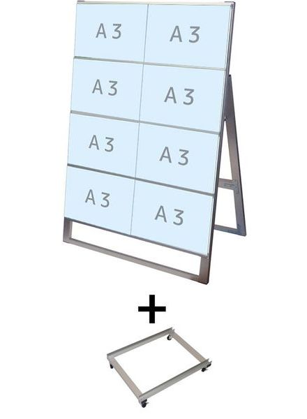 常磐精工 カードケーススタンド看板 A3横8片面 アームキャスターセット CCSK-A3Y8K-KSET|【店舗用品】