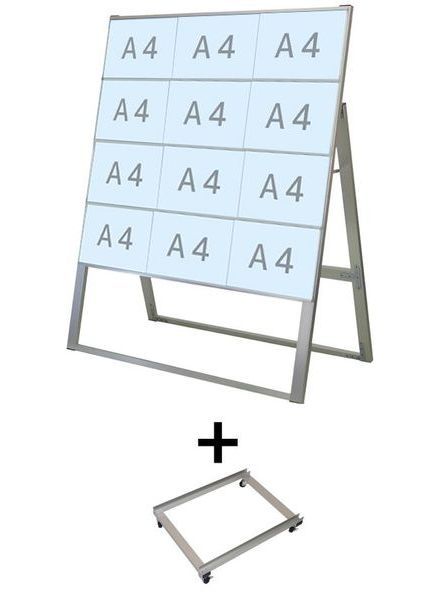 常磐精工 カードケーススタンド看板 A4横12片面ハイ アームキャスターセット CCSK-A4Y12KH-KSET|【店舗用品】