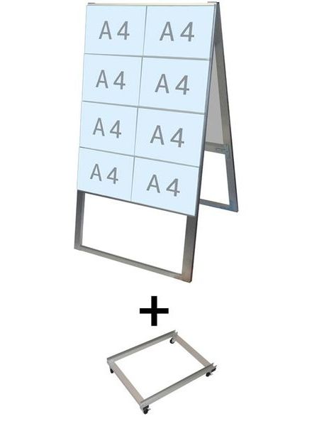 常磐精工 カードケーススタンド看板 A4横16両面ハイ アームキャスターセット CCSK-A4Y16RH-KSET|【店舗用品】