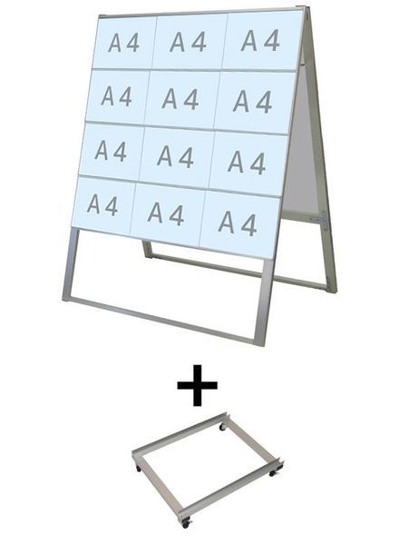 常磐精工 カードケーススタンド看板 A4横24両面ハイ アームキャスターセット CCSK-A4Y24RH-KSET|【店舗用品】