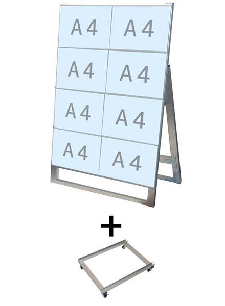 常磐精工 カードケーススタンド看板 A4横8片面 アームキャスターセット CCSK-A4Y8K-KSET|【店舗用品】