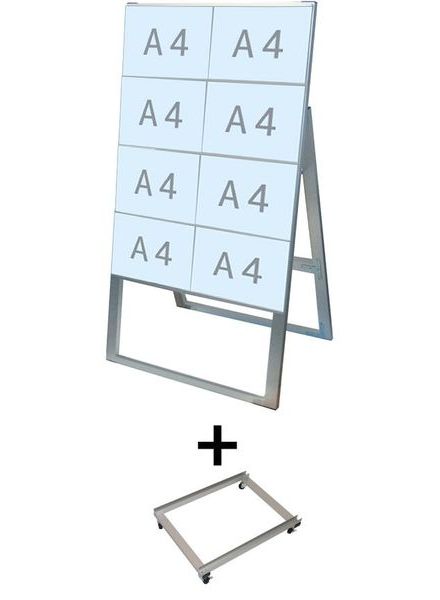 常磐精工 カードケーススタンド看板 A4横8片面ハイ アームキャスターセット CCSK-A4Y8KH-KSET|【店舗用品】