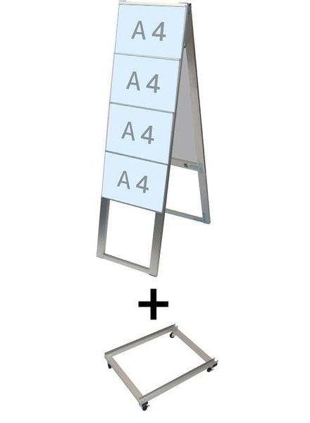 常磐精工 カードケーススタンド看板 A4横8両面ハイ アームキャスターセット CCSK-A4Y8RH-KSET|【店舗用品】