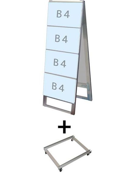 常磐精工 カードケーススタンド看板 B4横8両面 アームキャスターセット CCSK-B4Y8R-KSET|【店舗用品】