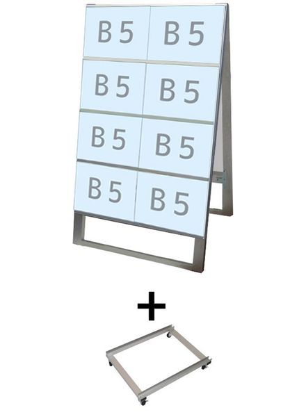 常磐精工 カードケーススタンド看板 B5横16両面 アームキャスターセット CCSK-B5Y16R-KSET|【店舗用品】