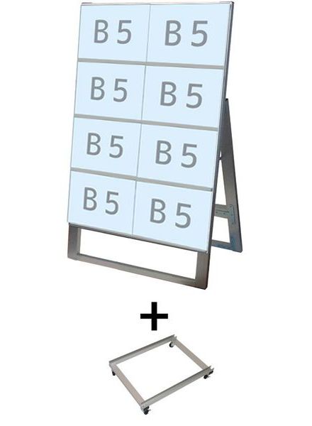 常磐精工 カードケーススタンド看板 B5横8片面 アームキャスターセット CCSK-B5Y8K-KSET|【店舗用品】
