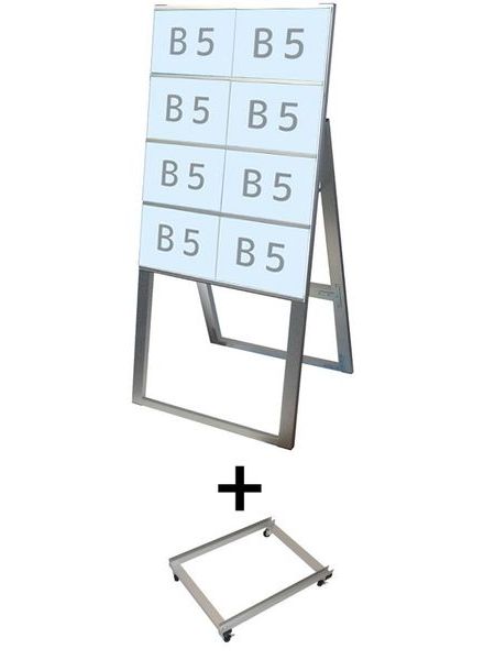 常磐精工 カードケーススタンド看板 B5横8片面ハイ アームキャスターセット CCSK-B5Y8KH-KSET|【店舗用品】
