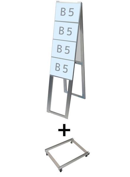 常磐精工 カードケーススタンド看板 B5横8両面ハイ アームキャスターセット CCSK-B5Y8RH-KSET|【店舗用品】