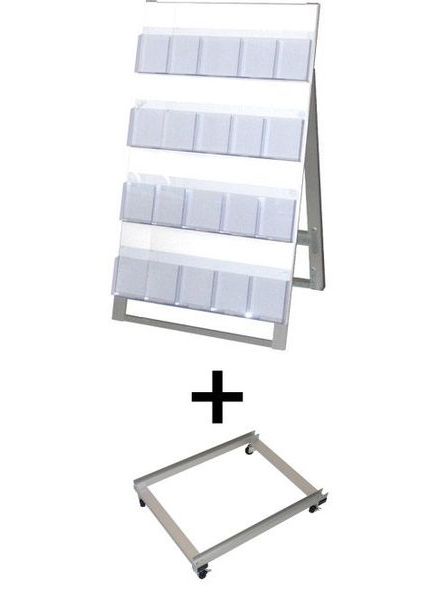 常磐精工 ディスプレイスタンド ケーススタンド看板 600幅4段片面 アームキャスターセット CSK-600X4K-KSET|【店舗用品】