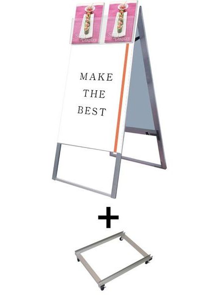 常磐精工 ポスタースタンド カタログケーススタンド看板 Dタイプ A1両面 アームキャスターセット KCSKD-A1R-KSET|【店舗用品】