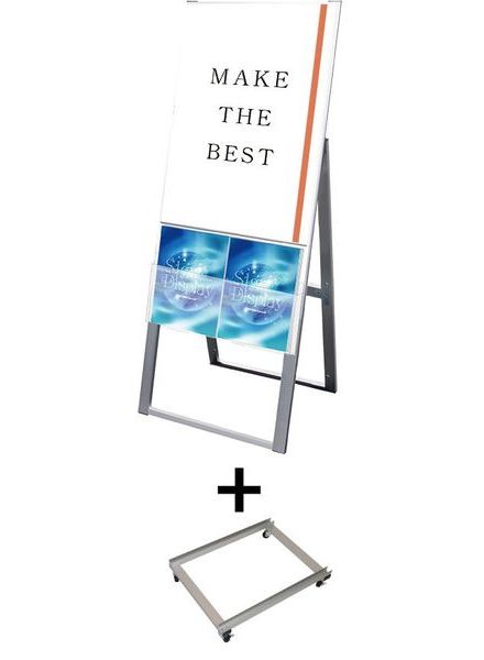 常磐精工 ポスタースタンド カタログケーススタンド看板 Uタイプ B2片面 アームキャスターセット KCSKU-B2K-KSET|【店舗用品】