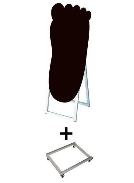 常磐精工 マーカースタンド ポップルスタンド看板シルエット 45×90片面ブラック 足形 アームキャスターセット PPSKSL45X90K-FOT-B-KSET|【店舗用品】