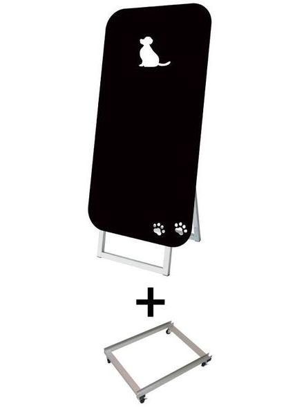 常磐精工 マーカースタンド ポップルスタンド看板シルエット 45×90片面ブラック イヌ形 アームキャスターセット PPSKSL45X90K-INU-KSET|【店舗用品】