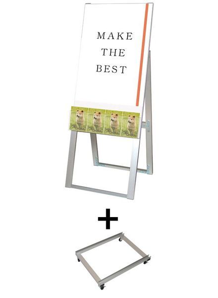 常磐精工 ポスタースタンド パンフレットケーススタンド看板 Uタイプ A2片面 アームキャスターセット PCSKU-A2K-KSET|【店舗用品】