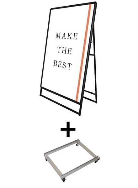 常磐精工 ポスタースタンド ポスターグリップスタンド看板 屋外用 A0片面ブラック アームキャスターセット PGSK-A0KB-G-KSET|【店舗用品】