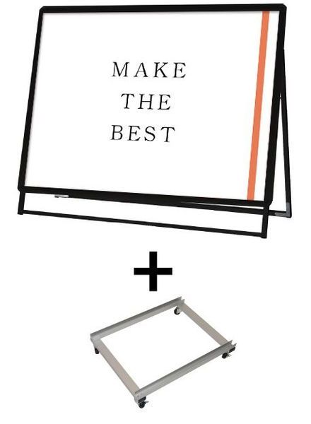 常磐精工 ポスタースタンド ポスターグリップスタンド看板 屋外用 A0横ロウ片面ブラック アームキャスターセット PGSK-A0YLKB-G-KSET|【店舗用品】