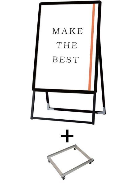 常磐精工 ポスタースタンド ポスターグリップスタンド看板 屋内用 A1片面ブラック アームキャスターセット PGSK-A1KB-KSET|【店舗用品】