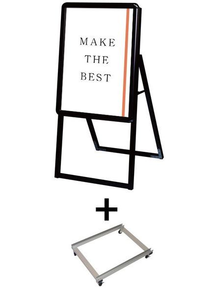 常磐精工 ポスタースタンド ポスターグリップスタンド看板 屋外用 A2片面ブラック アームキャスターセット PGSK-A2KB-G-KSET|【店舗用品】