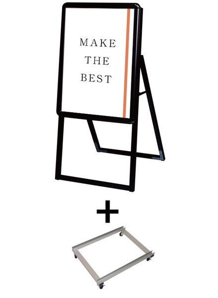 常磐精工 ポスタースタンド ポスターグリップスタンド看板 屋内用 A2片面ブラック アームキャスターセット PGSK-A2KB-KSET|【店舗用品】