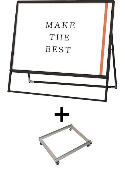 常磐精工 ポスタースタンド ポスターグリップスタンド看板 屋外用 B0横片面ブラック アームキャスターセット PGSK-B0YKB-G-KSET|【店舗用品】