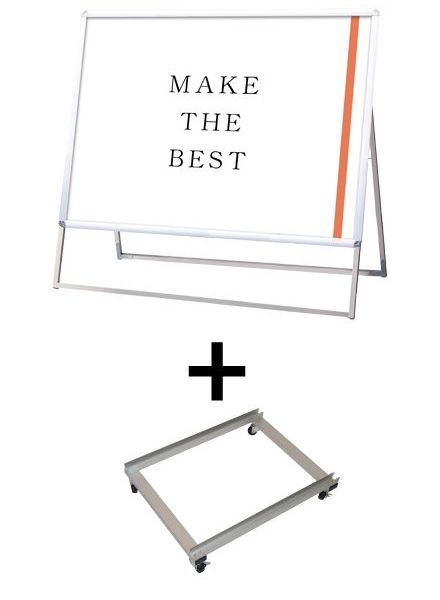 常磐精工 ポスタースタンド ポスターグリップスタンド看板 屋外用 B0横片面シルバー アームキャスターセット PGSK-B0YKS-G-KSET|【店舗用品】