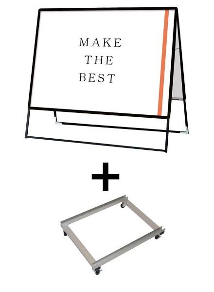 常磐精工 ポスタースタンド ポスターグリップスタンド看板 屋外用 B0横両面ブラック アームキャスターセット PGSK-B0YRB-G-KSET|【店舗用品】