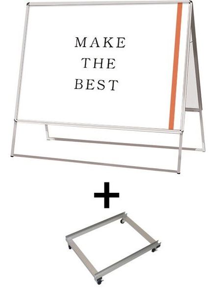 常磐精工 ポスタースタンド ポスターグリップスタンド看板 屋外用 B0横両面シルバー アームキャスターセット PGSK-B0YRS-G-KSET|【店舗用品】