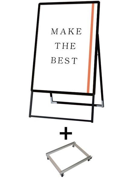 常磐精工 ポスタースタンド ポスターグリップスタンド看板 屋外用 B1片面ブラック アームキャスターセット PGSK-B1KB-G-KSET|【店舗用品】