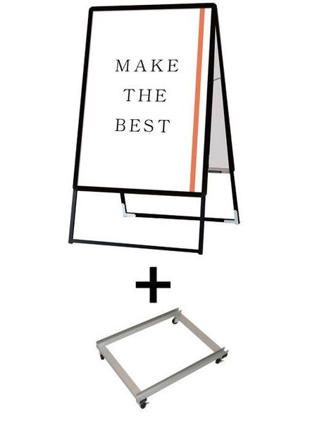 常磐精工 ポスタースタンド ポスターグリップスタンド看板 屋外用 B1両面ブラック アームキャスターセット PGSK-B1RB-G-KSET|【店舗用品】