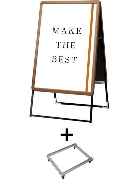 常磐精工 ポスタースタンド ポスターグリップスタンド看板 屋内用 B1 両面 木目 アームキャスターセット PGSK-B1RM-KSET|【店舗用品】