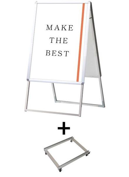 常磐精工 ポスタースタンド ポスターグリップスタンド看板 屋外用 B1両面シルバー アームキャスターセット PGSK-B1RS-G-KSET|【店舗用品】