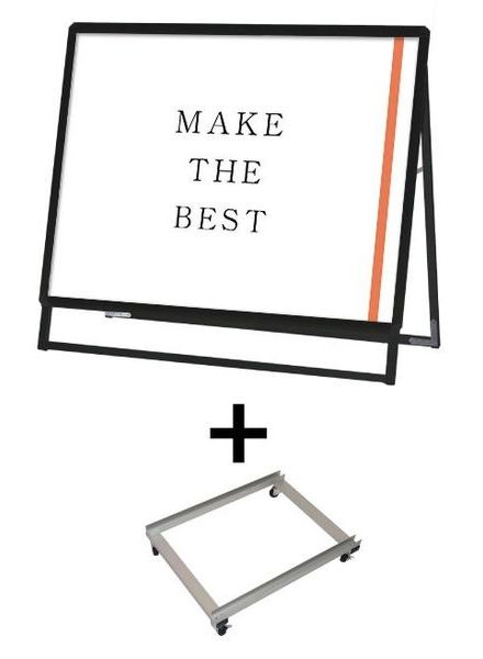 常磐精工 ポスタースタンド ポスターグリップスタンド看板 屋外用 B1横ロウ片面ブラック アームキャスターセット PGSK-B1YLKB-G-KSET|【店舗用品】